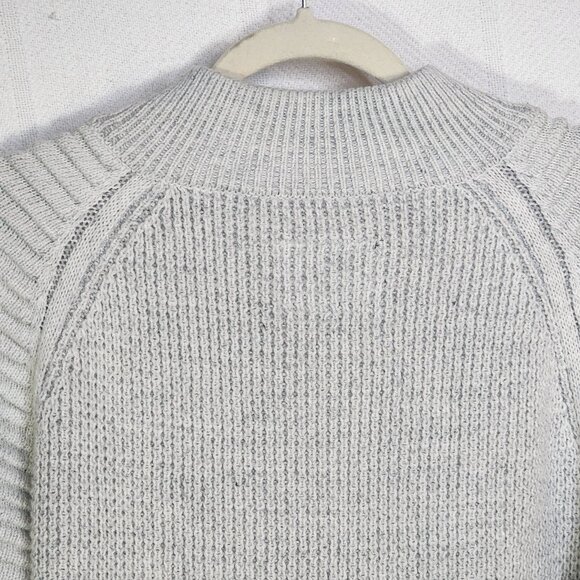 Rue21 Ice Gray Quarter Zip Chunky Ribbed LS Pullover Acrylic Poly Sweater Size M - Picture 13 of 16